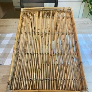 Vintage Hand-tied Natural Bamboo Tray 18” x 12”
